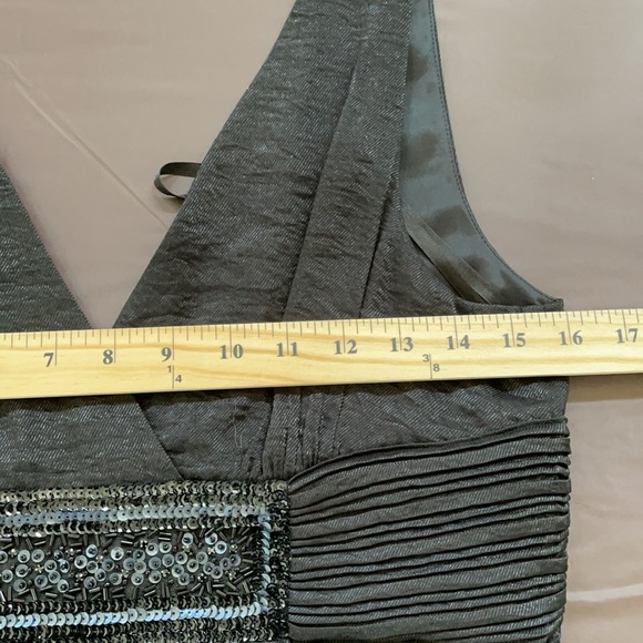 BCBG Elegant Sequined Waist Black Dress Size 10 - Picture 8 of 10